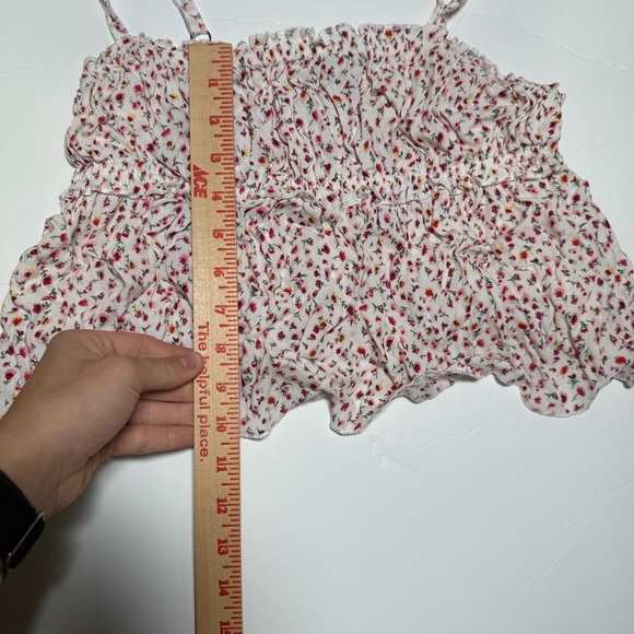 Forever 21 Floral Babydoll Top Sleeveless Ruffle Size Medium Ditsy Print - Picture 4 of 9